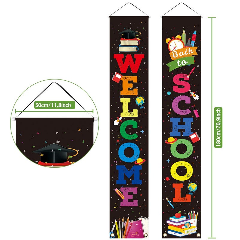 LioNergy Back to School Banner Welcome Banner for First Day of School Hanging Fabric Banners Flags Sign Backdrop DÃ©cor Supplies for Pre-School Primary High School Classroom Decorations - Image 2